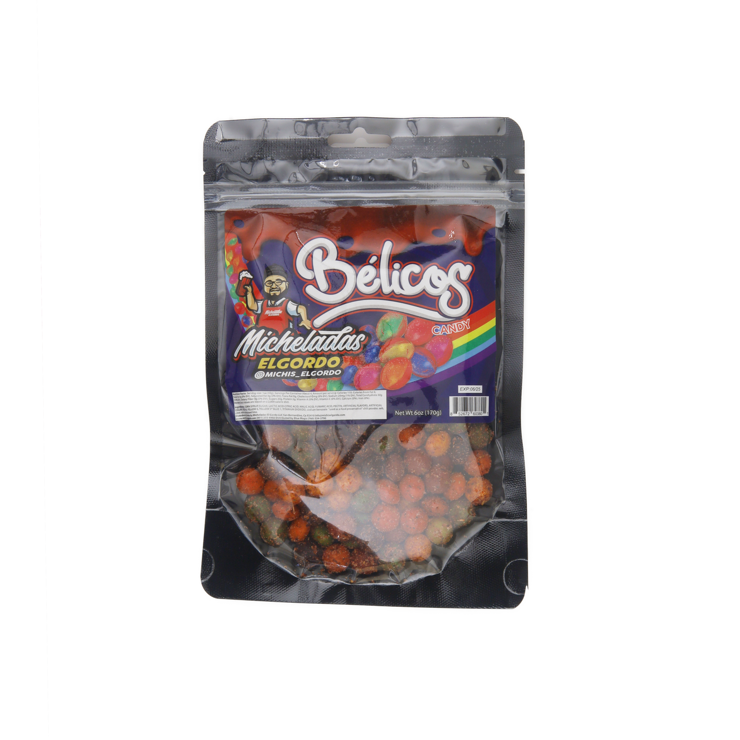 Micheladas El Gordo Belicos Skittles 6 OZ | 1bag image 0
