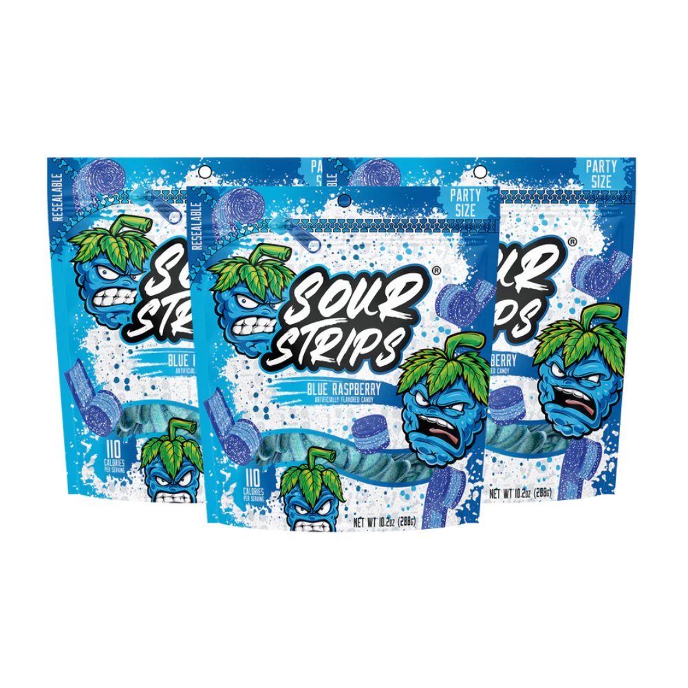 Sour Strips Blue Raspberry Party size 10.2 OZ 1pcs image 0