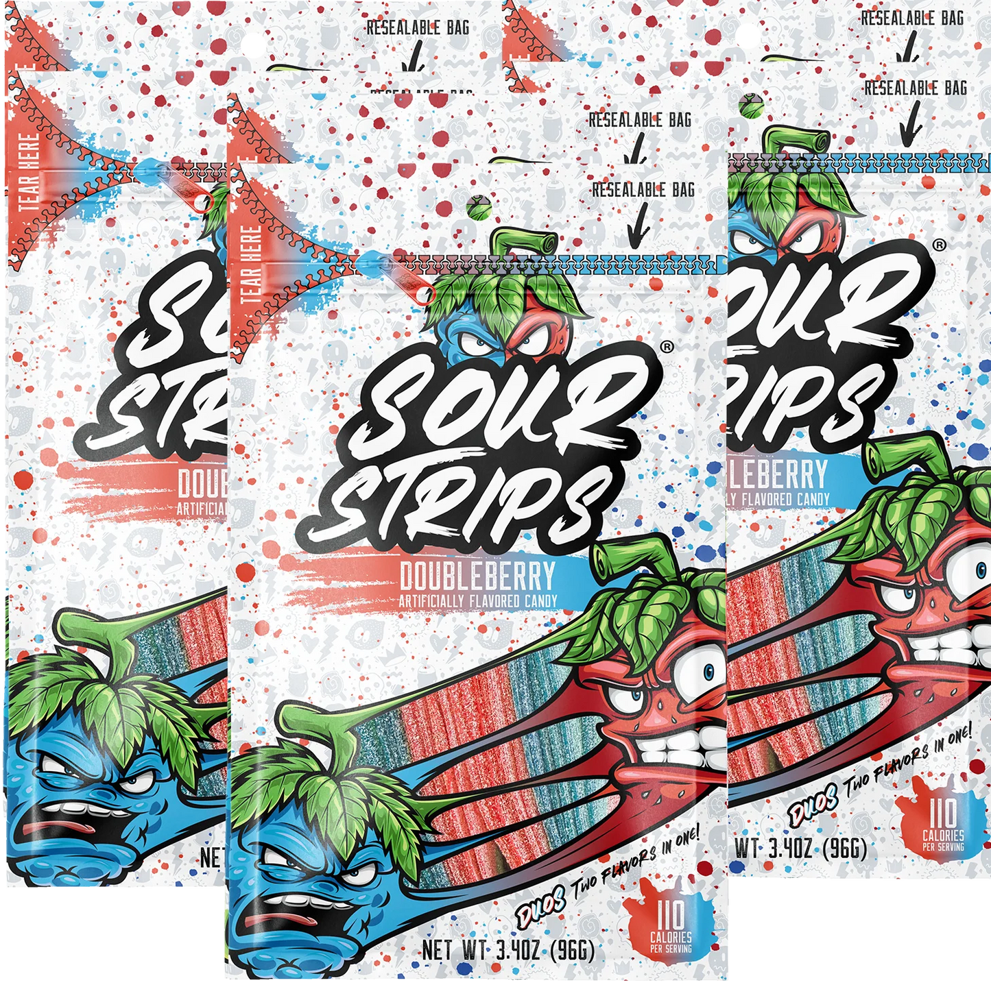 Doubleberry Sour Strips 3.4 oz
