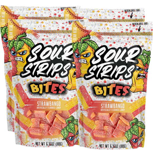 Sour Strips Bites - Strawbango  (10bags) image 0