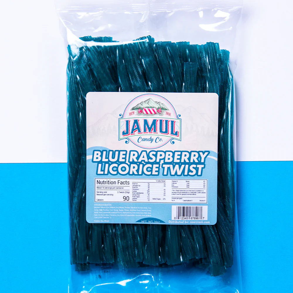 Jamul Candy Co. Blue Raspberry Licorice 16 OZ | 12pcs image 0