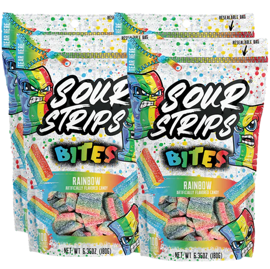 Sour Strips Bites - Rainbow (10bags) image 0