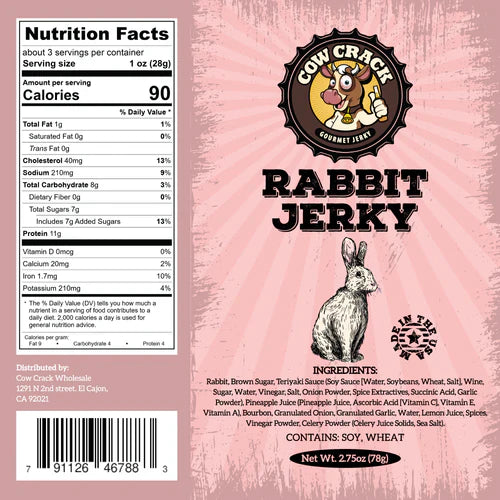 Cow Crack Rabbit Jerky 2.75 Oz