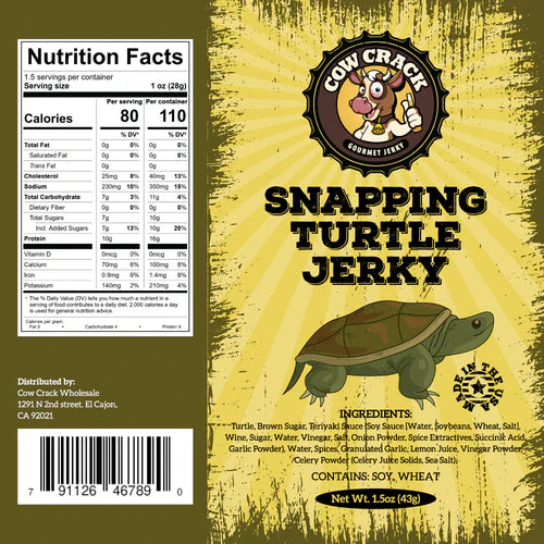 Cow Crack Snapping Turtle Jerky 1.5 Oz