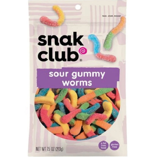 Snak Club: Sour Gummy Worms 6 bags image 0