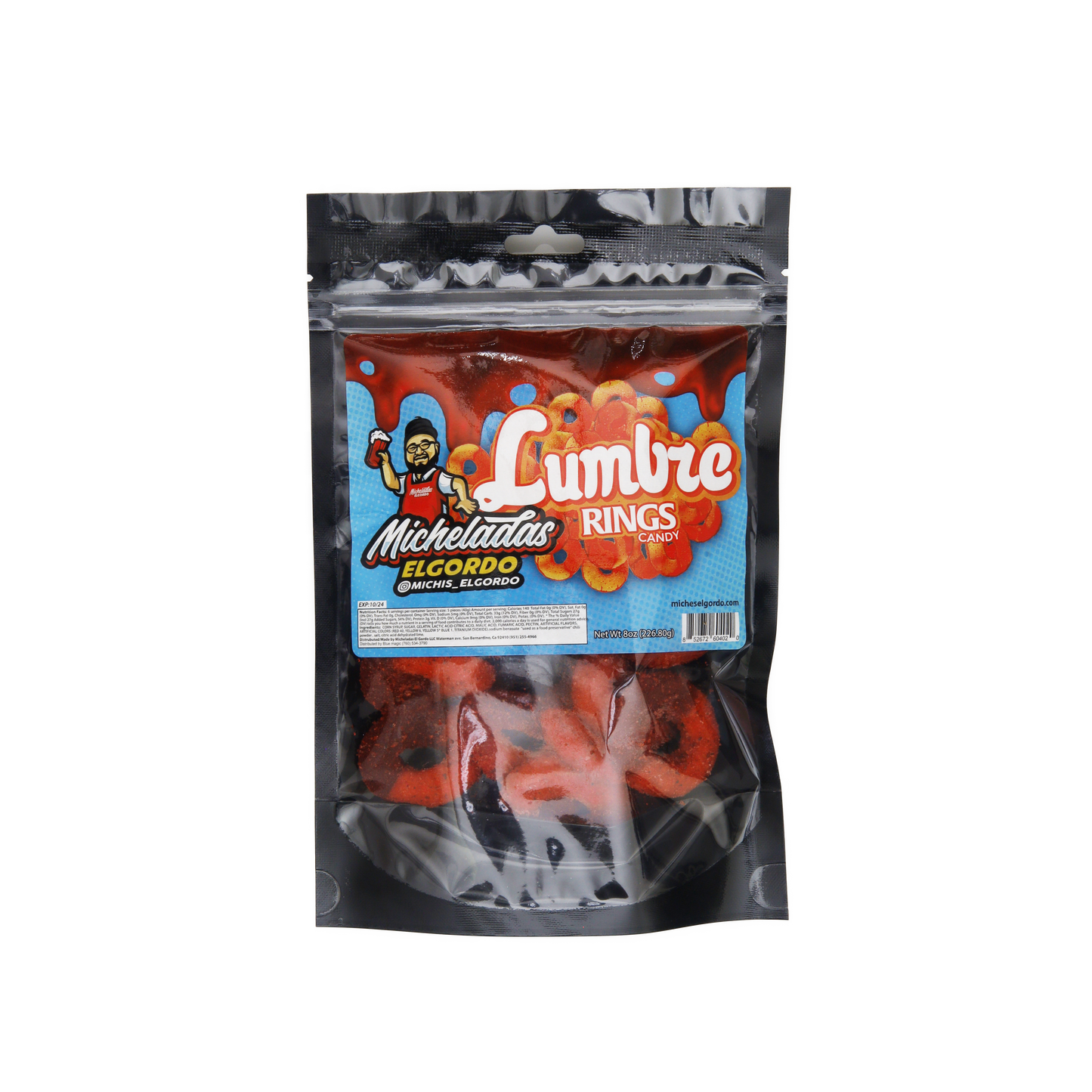 Micheladas El Gordo Lumbre Peach Rings 8 OZ | 1bag image 0