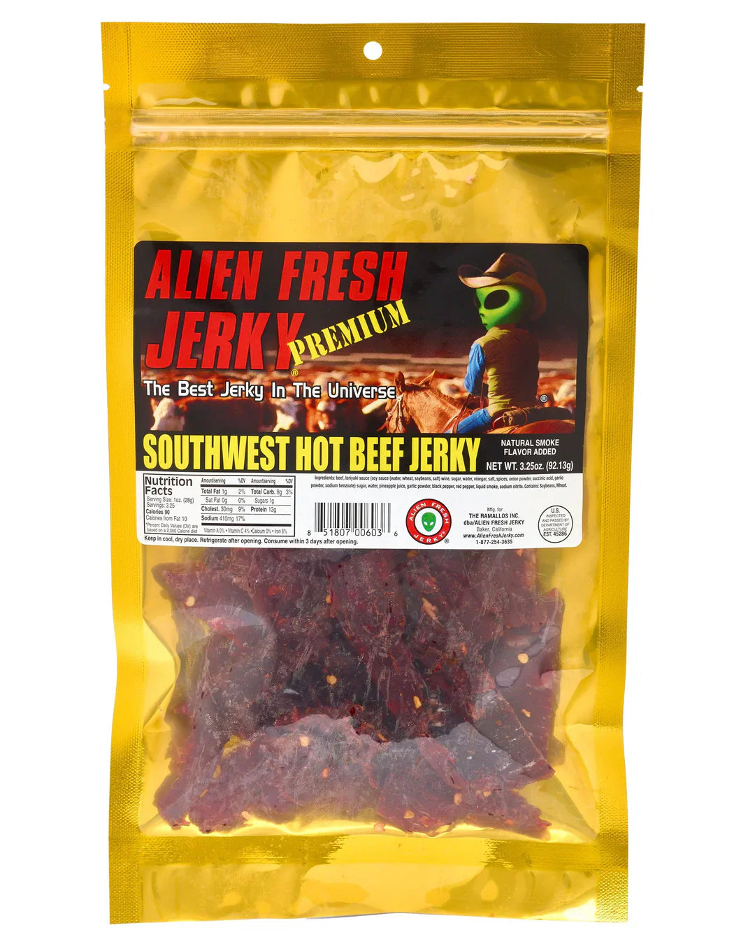 Alien Fresh Jerky Southwest Hot 3.25 OZ | 1pcs image 0